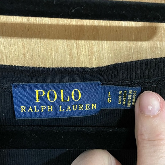 #101-POLO RALPH LAUREN-WOMENS SMALL CASUAL V NECK LONG SLEEVE TEE TOP - Picture 4 of 4